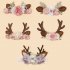 Christmas Elk Reindeer Antlers Headbands With Flowers Hair Accessories Styling Tools For Birthday Party Christmas Gift  3