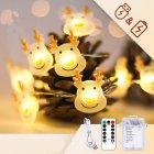 Christmas Elk Shape String Lights LED Xmas Tree Garland Hanging Ornaments for Party IR two-in-one battery box reindeer shape