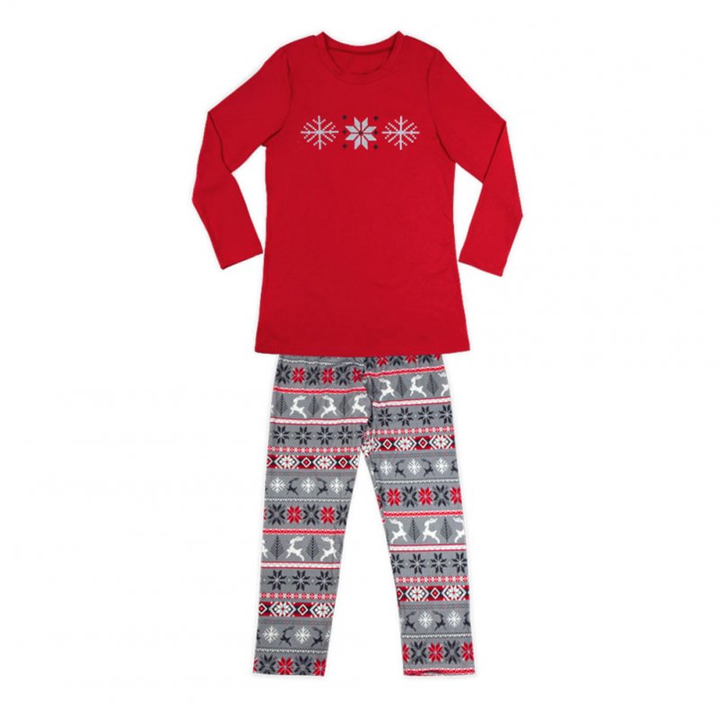 Christmas Elk Snowflakes Pajamas Set Soft Comfortable Family Set 2 Pcs Home Wear Sleepwear Nightwear Christmas Gifts