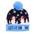 Christmas Knitting Hat Colorful LED Light Wool Ball Snowman Snowflake Elk X mas Tree Beanies Elk head
