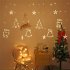 Christmas LED Curtain Lights 138 LEDs 8 Modes Xmas Tree Jingle Bell Star Curtain String Lights For Bedroom Wedding Party Decoration  US Plug  Warm White