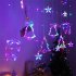 Christmas LED Curtain Lights 138 LEDs 8 Modes Xmas Tree Jingle Bell Star Curtain String Lights For Bedroom Wedding Party Decoration  US Plug  Warm White