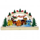 Christmas LED Wooden Decorations Festive Holiday Battery Operated Wood Bridge Village Collectible Christmas Decorations As shown in the picture