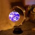 Christmas Led Night Light Moon Shaped Handmade Jute Twine Lunar Lamp Ornament Iron Art Ball Light four colors