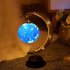 Christmas Led Night Light Moon Shaped Handmade Jute Twine Lunar Lamp Ornament Iron Art Ball Light four colors