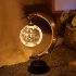 Christmas Led Night Light Moon Shaped Handmade Jute Twine Lunar Lamp Ornament Iron Art Ball Light four colors