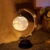 Christmas Led Night Light Moon Shaped Handmade Jute Twine Lunar Lamp Ornament Iron Art Ball Light colorful