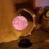 Christmas Led Night Light Moon Shaped Handmade Jute Twine Lunar Lamp Ornament Iron Art Ball Light colorful