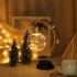 Christmas Led Night Light Moon Shaped Handmade Jute Twine Lunar Lamp Ornament Iron Art Ball Light colorful