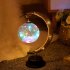 Christmas Led Night Light Moon Shaped Handmade Jute Twine Lunar Lamp Ornament Iron Art Ball Light colorful
