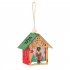 Christmas Luminous Cabin Wooden House Light Home Decoration Hanging Pendant for Kids DIY Crafts A
