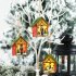 Christmas Luminous Cabin Wooden House Light Home Decoration Hanging Pendant for Kids DIY Crafts A