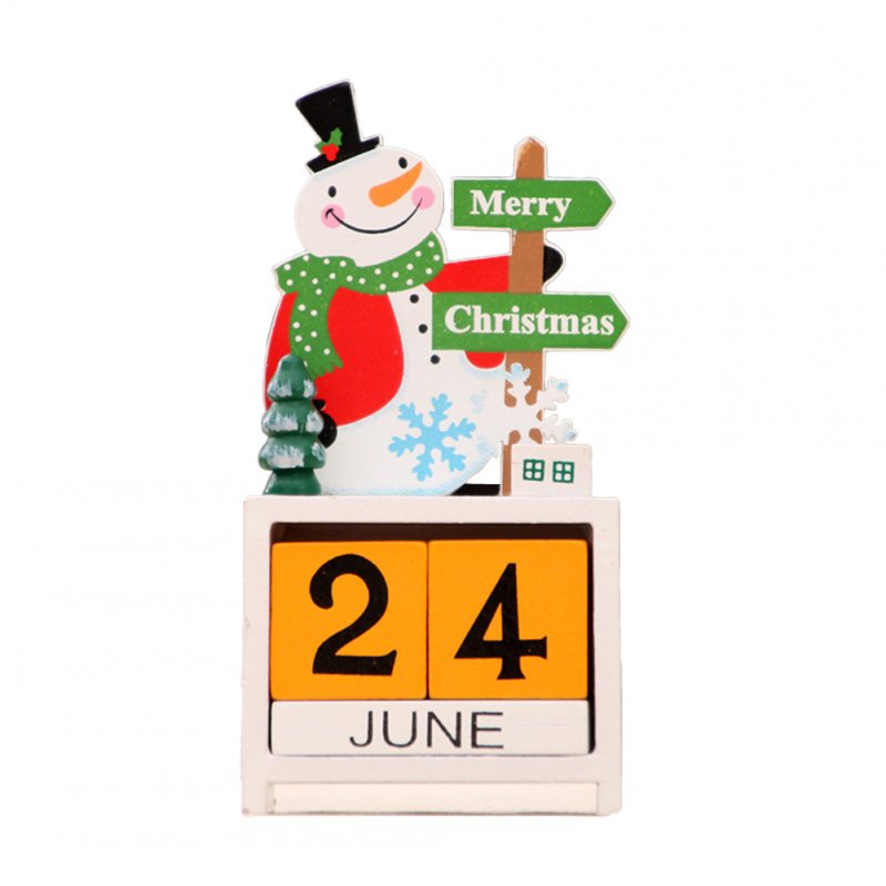 Christmas Mini Wooden Countdown Calendar Ornament Adjustable Date