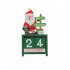 Christmas Mini Wooden Countdown Calendar Ornament Adjustable Date santa green