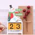 Christmas Mini Wooden Countdown Calendar Ornament Adjustable Date snowman white