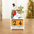 Christmas Mini Wooden Countdown Calendar Ornament Adjustable Date snowman white