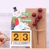 Christmas Mini Wooden Countdown Calendar Ornament Adjustable Date santa green