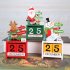 Christmas Mini Wooden Countdown Calendar Ornament Adjustable Date snowman white