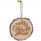 Christmas Ornaments Wooden Round Tags With Linen Rope Xmas Hanging Ornaments Hand-Painted Christmas Tree Decorations Gifts 2#