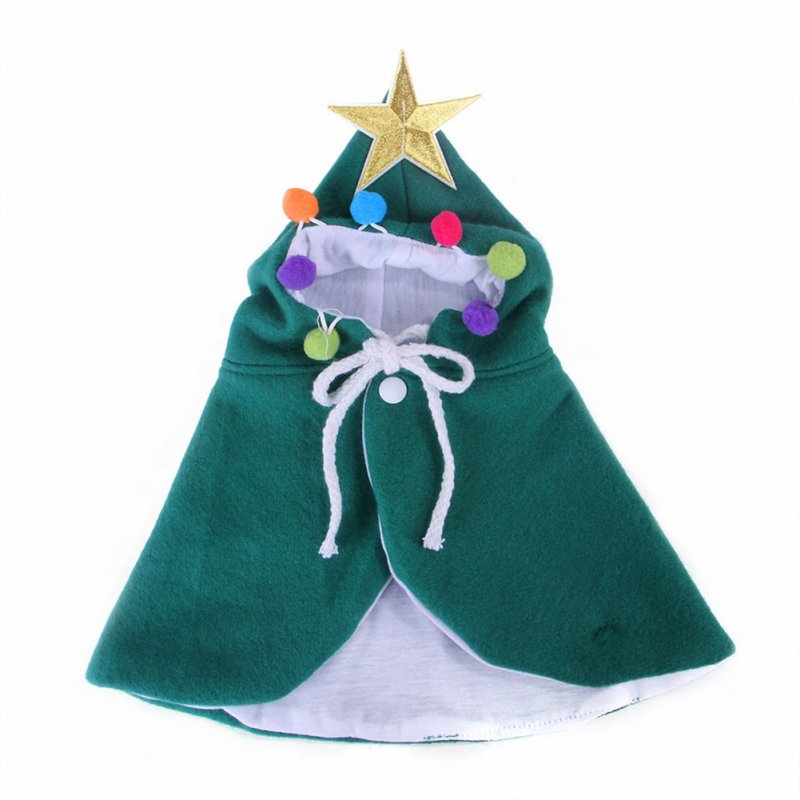 Christmas Pet Cat Dog Cloak Funny Dog Cat Costume Halloween Cat Clothing Cape Cute Christmas Clothes green_S