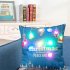 Christmas Pillow Cover with LED Lights Luminescent Cushion Covers Pillowcase for Christmas Supplies without Pillow Inner 