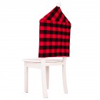 Christmas Plaid Chair Covers with White Ball Reusable Chair Back Covers