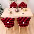 Christmas Plaid Chair Covers with White Ball Reusable Chair Back Covers Seat Slipcover 62x48cm