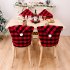 Christmas Plaid Chair Covers with White Ball Reusable Chair Back Covers Seat Slipcover 62x48cm