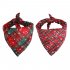 Christmas Plaid Snowflower Printing Pet Scarf Triangular Bibs for Dogs Cats Red and green snowflakes L