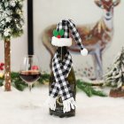 Christmas Plaid Wine Bottle Covers Set Mini Dress Up Wine Bottle Hats Scarves Toppers Black and White Plaid