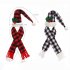 Christmas Plaid Wine Bottle Covers Set Mini Dress Up Wine Bottle Hats Scarves Toppers Black and White Plaid