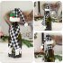 Christmas Plaid Wine Bottle Covers Set Mini Dress Up Wine Bottle Hats Scarves Toppers Black and White Plaid