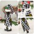 Christmas Plaid Wine Bottle Covers Set Mini Dress Up Wine Bottle Hats Scarves Toppers Black and White Plaid