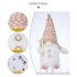 Christmas Plush Gnome Ornament Long Beard Light Up Elf Toy with Lights Khaki Hat