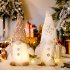 Christmas Plush Gnome Ornament Long Beard Light Up Elf Toy with Lights White Cap