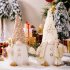 Christmas Plush Gnome Ornament Long Beard Light Up Elf Toy with Lights White Cap