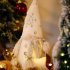 Christmas Plush Gnome Ornament Long Beard Light Up Elf Toy with Lights Khaki Hat