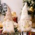 Christmas Plush Gnome Ornament Long Beard Light Up Elf Toy with Lights White Cap