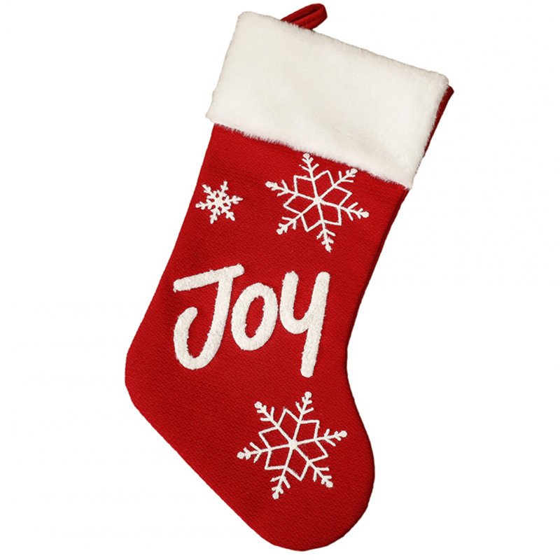 Christmas  Plush  Socks Non-woven Christmas Party Pendants Christmas Gift Candy Bags Snowflake English socks Joy