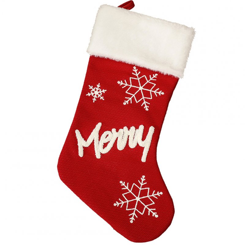 Christmas  Plush  Socks Non-woven Christmas Party Pendants Christmas Gift Candy Bags Snowflake English Socks Merry