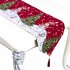 Christmas Printing Table  Runner Desk Cover Household Decorative Ornaments C section grid