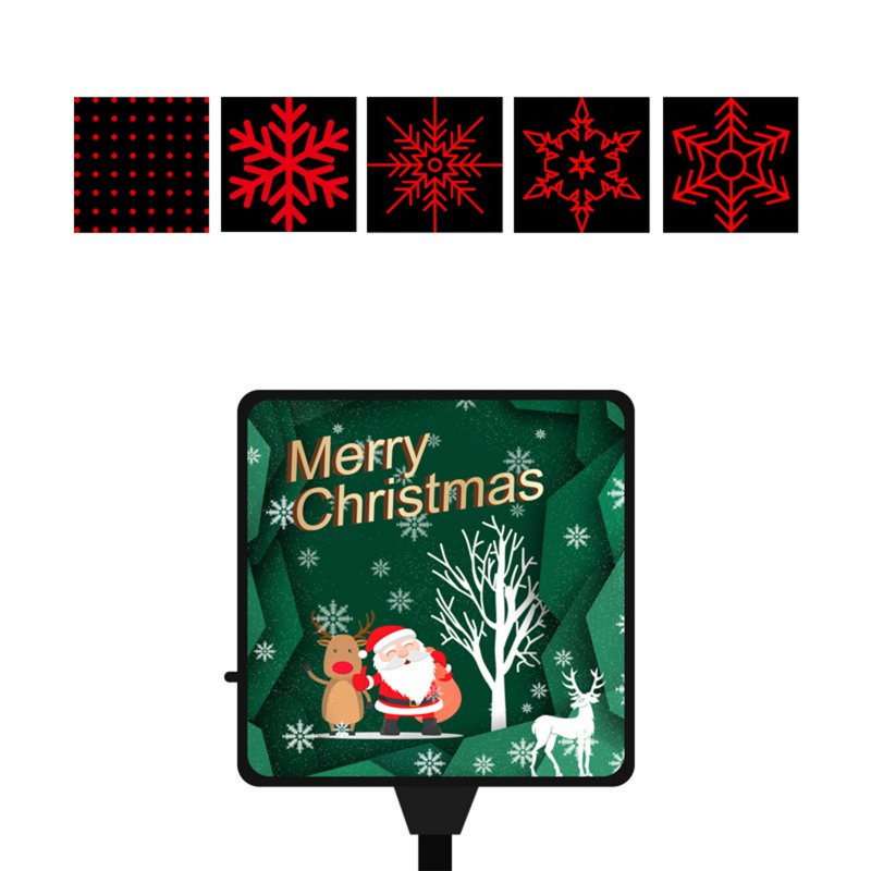 Christmas Projection Lamp Christmas Colored Lights Snowflakes Starry Sky Voice Control USB Mini Projection Light For Home Car Decoration Christmas Group A