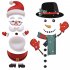 Christmas Refrigerator Decorations Reflective Santa Snowman Magnets Xmas Holiday Garage Fridge Decor