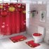 Christmas Series Shower Curtain Rug Lid Toilet Cover Mat Bath Mat Set Bathroom Supplies SDS62 As shown