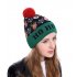Christmas Style Knitted Hat with Pompon Decor for Kids Adults Gifts Elastic Hats LET snowman Average size