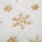 Christmas Table  Runner Plush European Style Restaurant Family Table Decoration Tablecloth Gold glitter snowflake on white