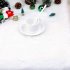 Christmas Table  Runner Plush European Style Restaurant Family Table Decoration Tablecloth Silver sequin snowflake on white