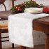 Christmas Table  Runner Plush European Style Restaurant Family Table Decoration Tablecloth Silver sequin snowflake on white