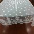 Christmas Tablecloth Snowflake Elk Lace Table Cloth Glass Table Cover Polyester Wedding Decoration white Diameter 178cm round