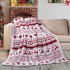 Christmas Throw Blanket For Couch Bed Thickened Reindeer Pattern Christmas Sherpa Blanket Home Decoration 152 x 127cm